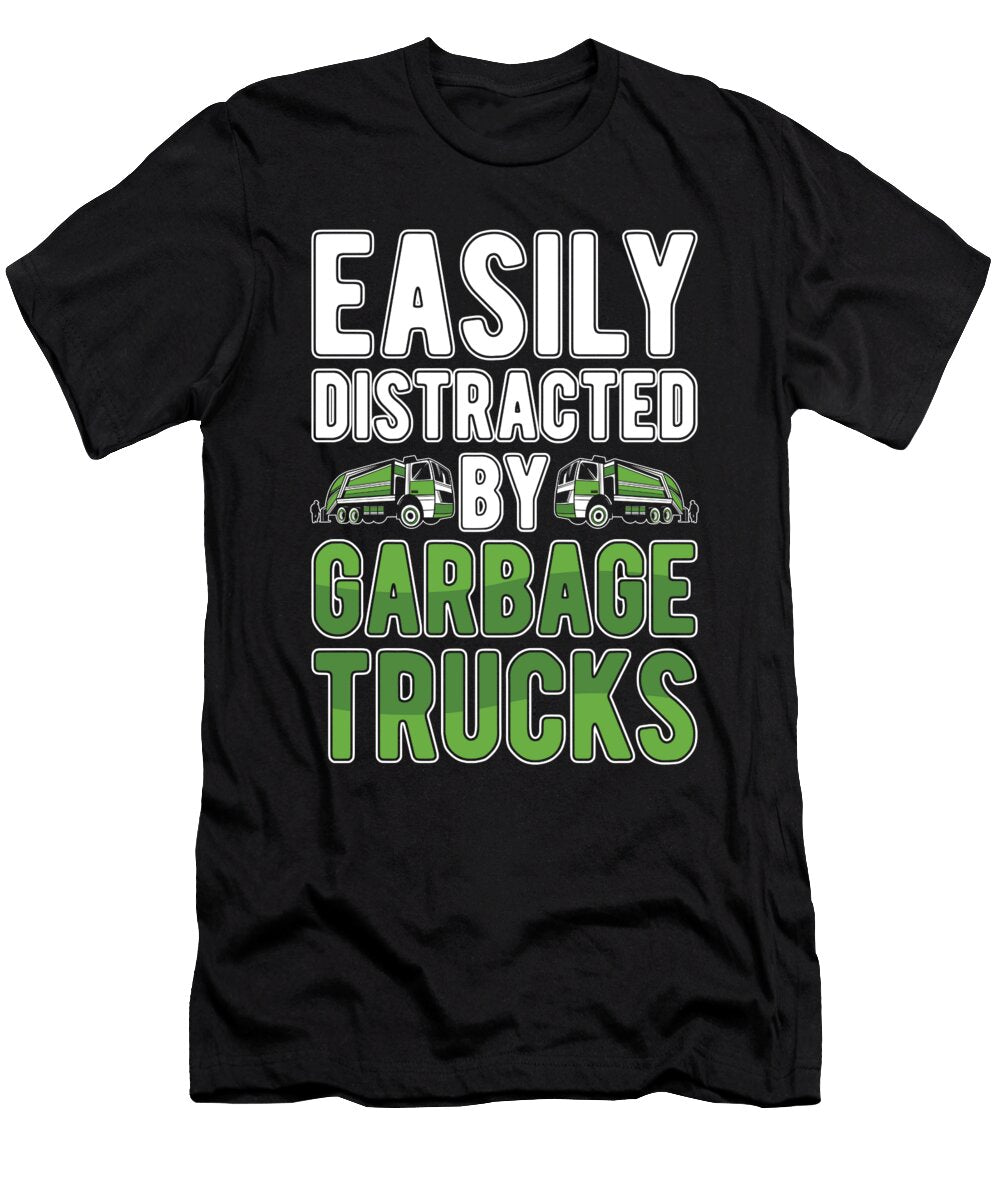 Funny Easily Distracted By Garbage Trucks Garbage Truck Crazy Squirrel T-Shirt