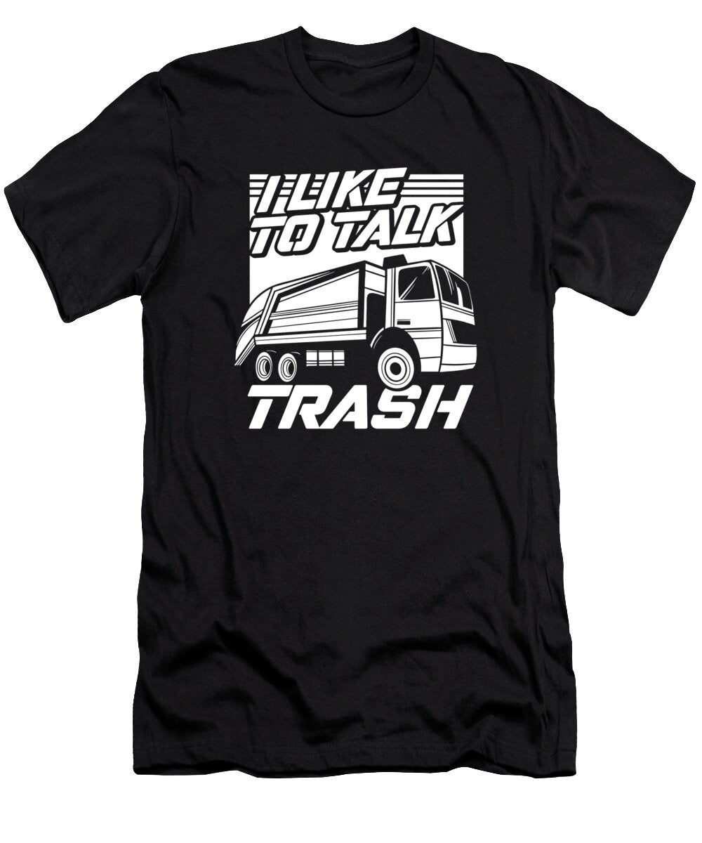 Funny Garbage Truck Driver Rig Trucker I Like to Talk Trash Crazy Squirrel T-Shirt