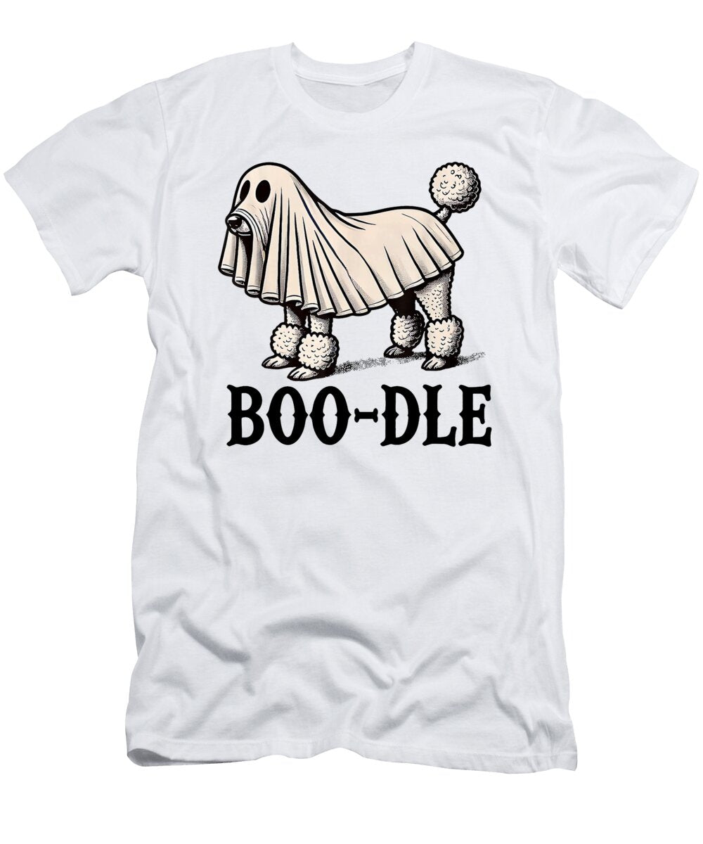 Funny Halloween Ghost Dog Poodle Boodle Dog Studi Alex T-Shirt
