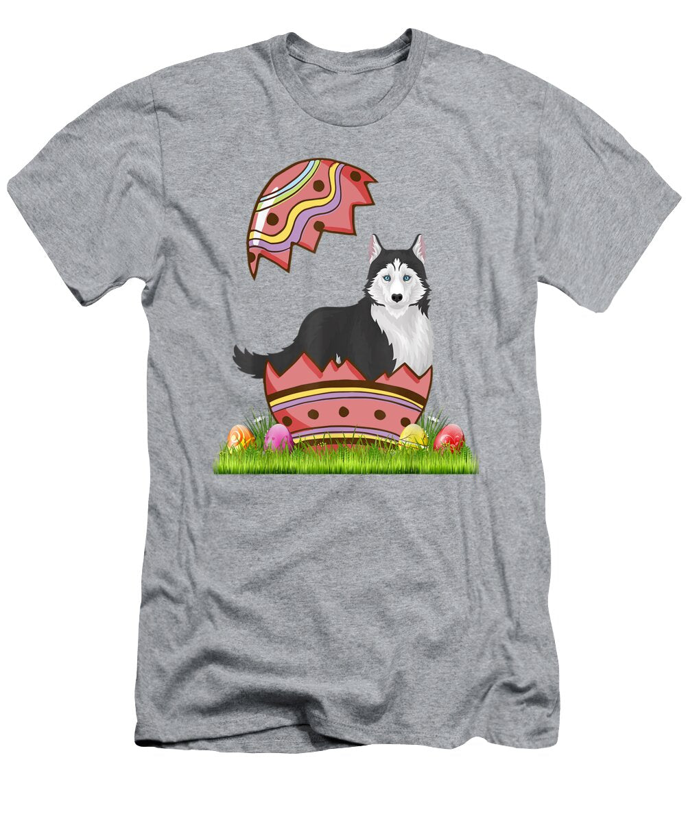 Funny Husky Easter Eggs Julie Hurst T-Shirt