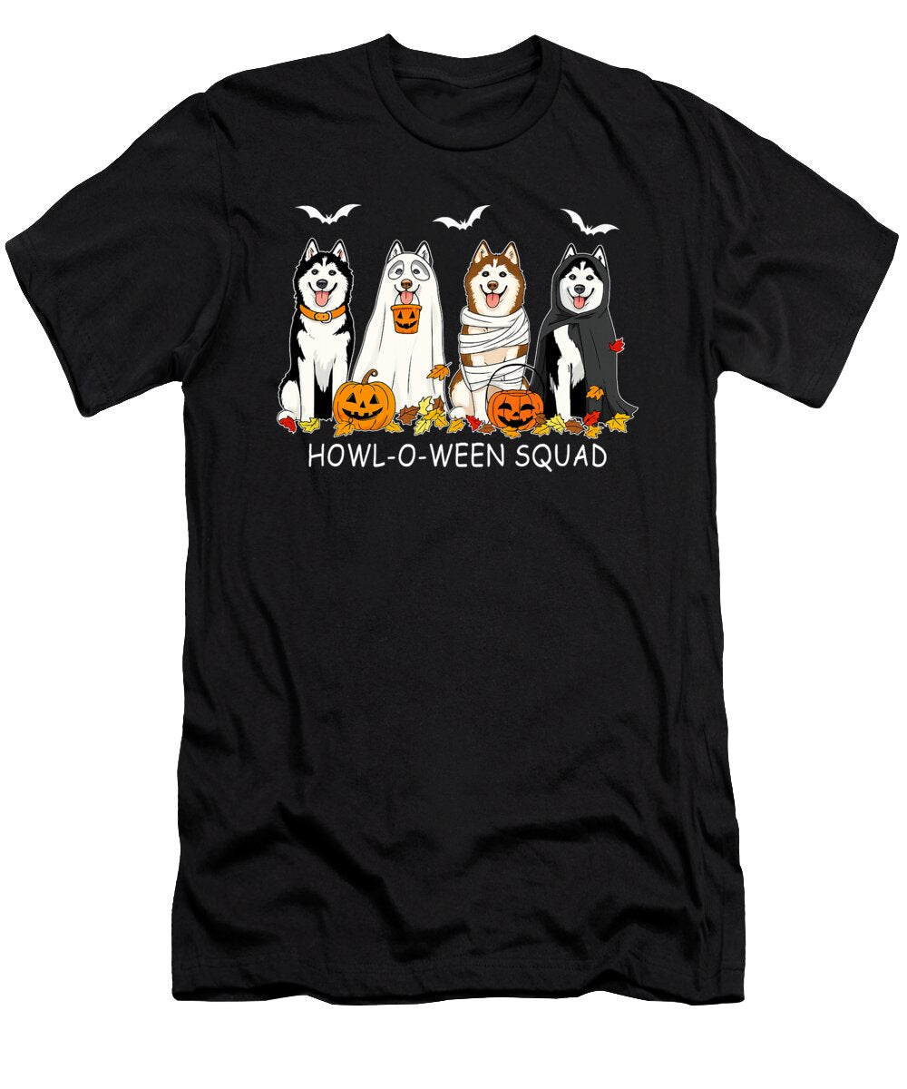 Funny Husky Ghost Dogs Halloween Husky Dog Mom Sophie Eleanor T-Shirt