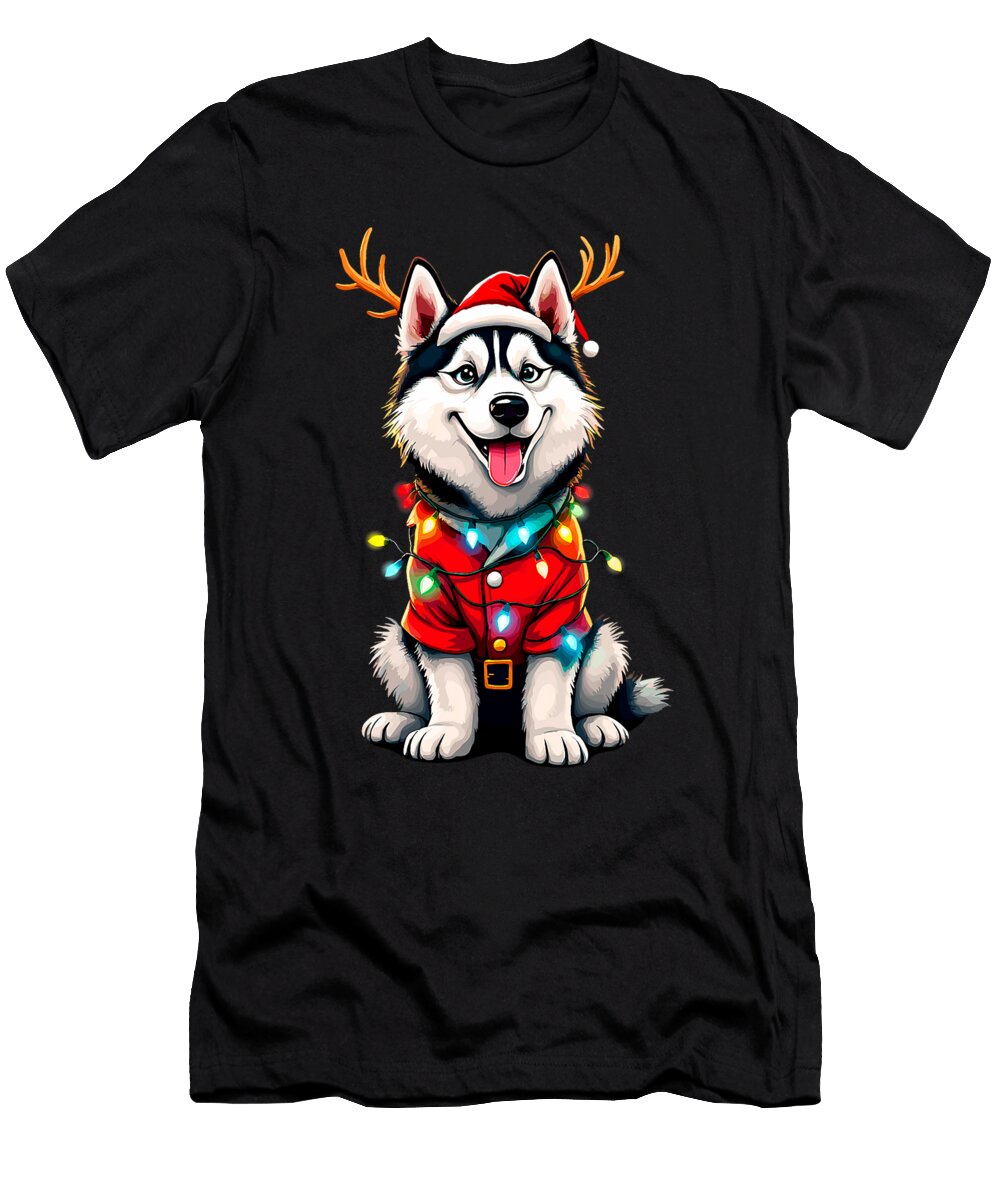 Funny Husky Santa Dog Lover Xmas Christmas Dh Bubble T-Shirt
