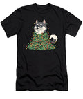 Funny Husky Tangled in Christmas Lights Grumpy Zyneu Gangd T-Shirt