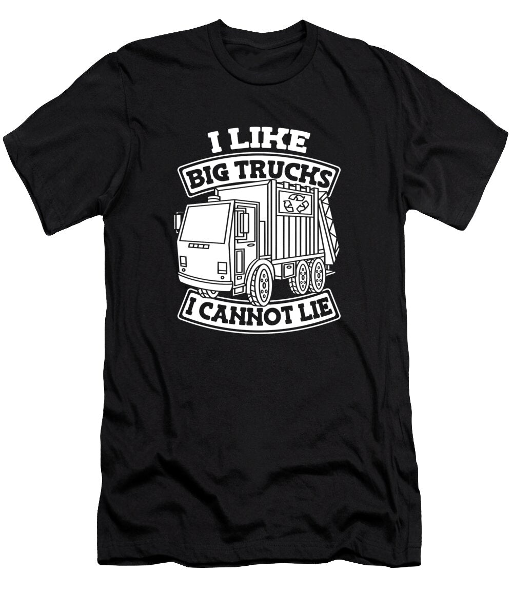 Funny I Like Big Trucks and I Cannot Lie Garbage Truck Crazy Squirrel T-Shirt