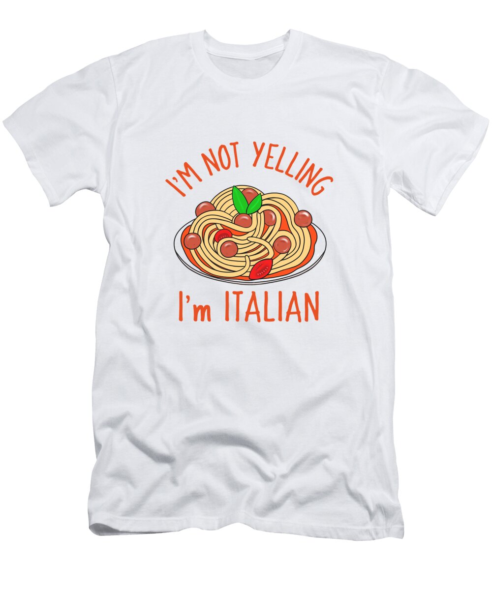 Funny Italian Spaghetti Text Kathleen Sartoris T-Shirt