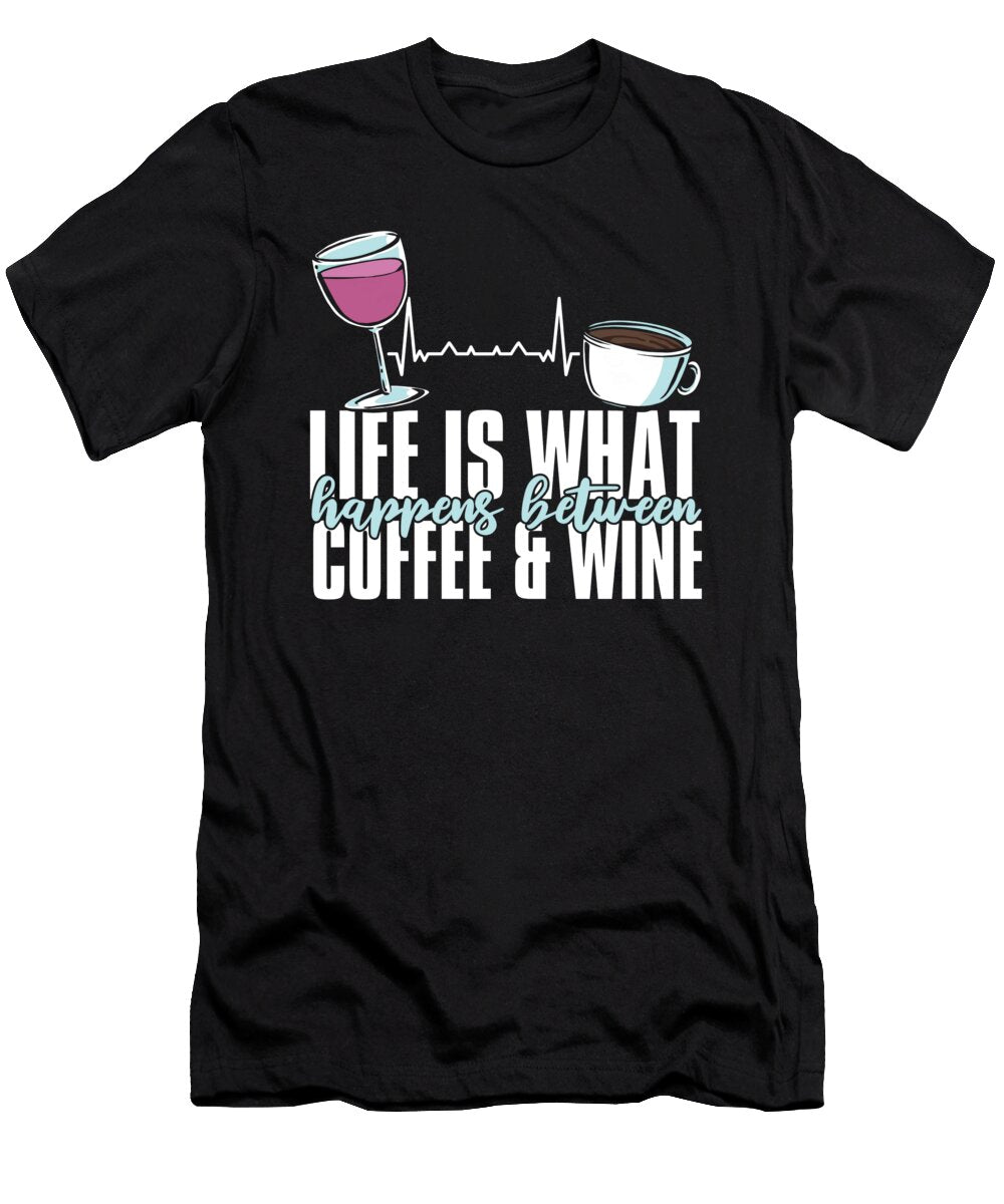 Funny Life Is What Happens Between Coffee and Wine Crazy Squirrel T-Shirt