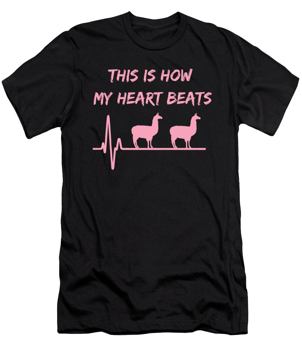 Funny Llama Alpaca Lover Gift Cute Pink Alpaca Llama Gift Idea for Girls and Moms This Is How My Hea Dogboo T-Shirt