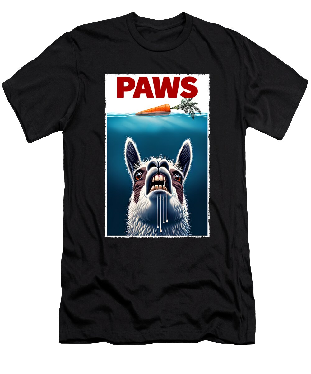 Funny Llama and Carrot Parody Paws Alpaca Lover Job T-Shirt