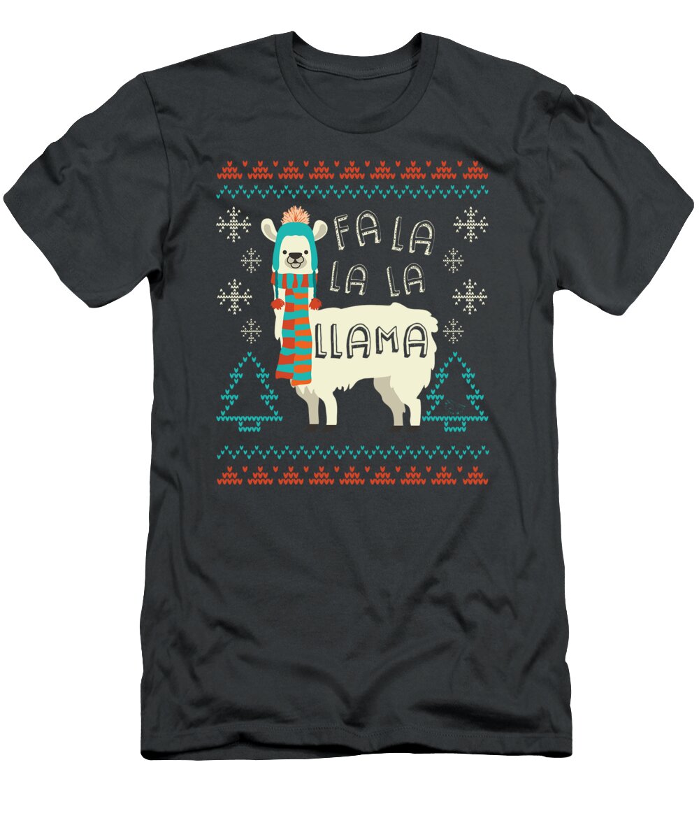 Funny Llama Christmas Sweater Style Alpaca Lover Gift Matvei Riah T-Shirt