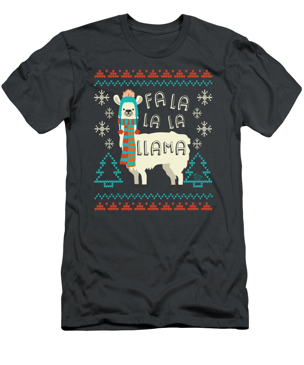 Funny Llama Christmas Sweater Style Alpaca Lover Thoro Jura T-Shirt