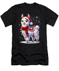 Funny Llama Christmas Tree Lights Xmas Alpaca Lover Job T-Shirt