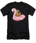 Funny Llama Flamingo Float Summer Pool Party Gift Muc Designs T-Shirt
