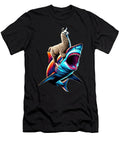 Funny Llama Riding Shark Alpaca Lover Job T-Shirt