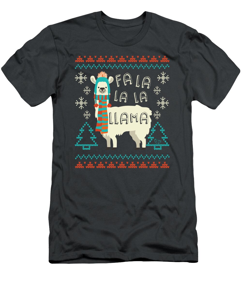 Funny Llama Sweater Style Alpaca Lover Gift for Christmas Present Khaird Iveyl T-Shirt