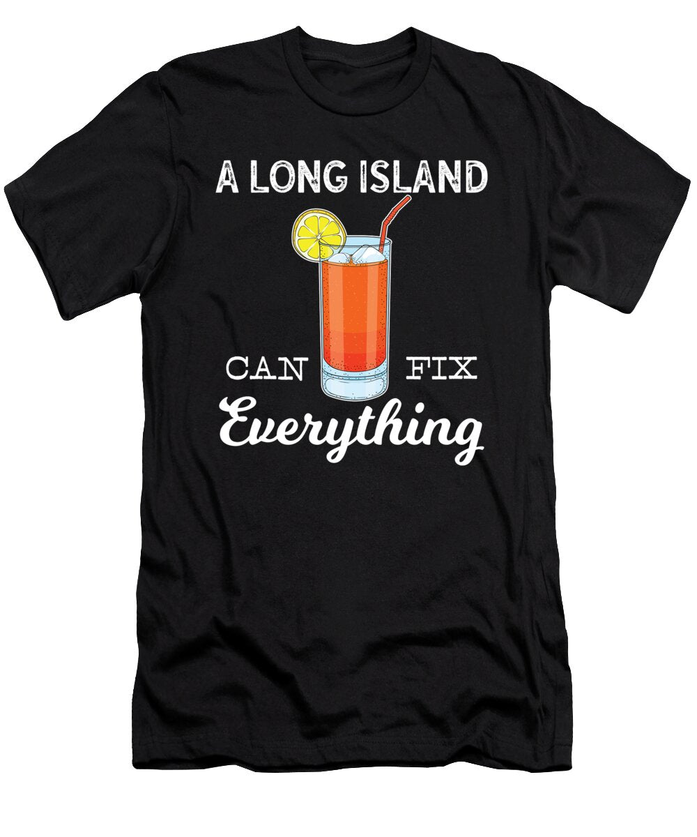Funny Mixologist Cocktail Long Island Iced Tea Print Jacob Hughes T-Shirt