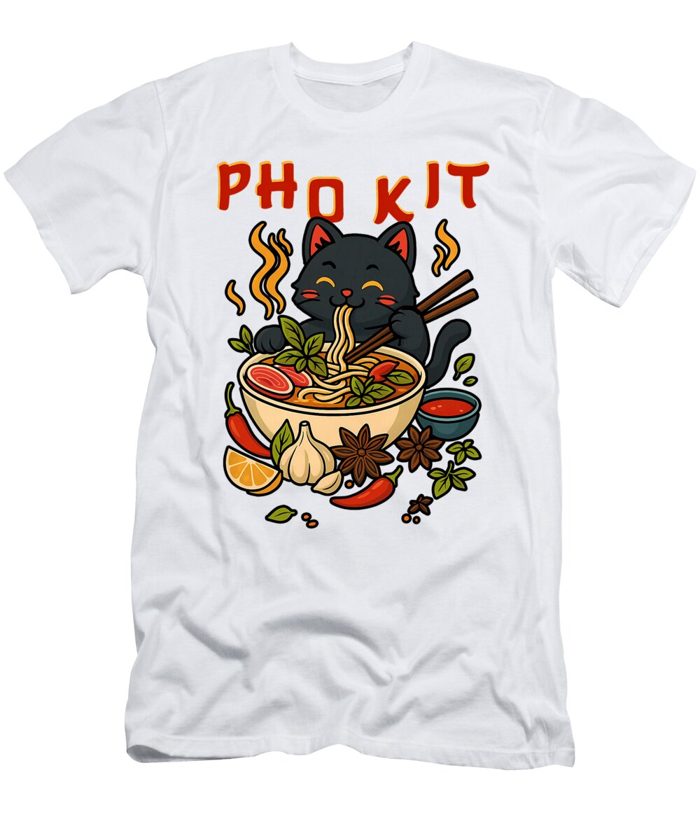 Funny Pho Kit Black Cat Halloween Costume Family Zyneu Gangd T-Shirt