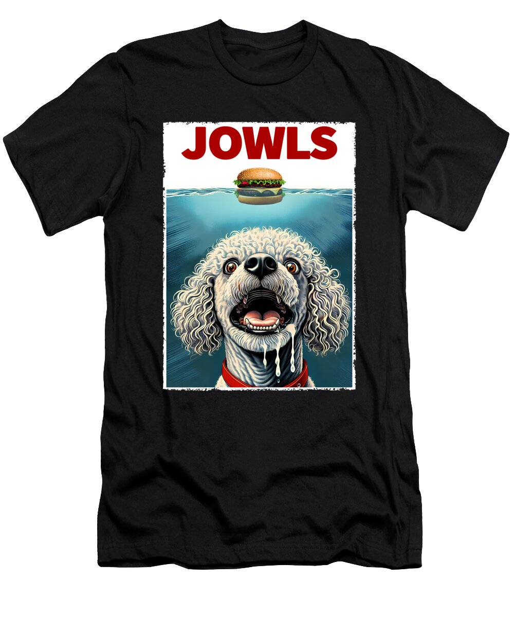 Funny Poodle and Hamburger Parody Jowls Dog Lover Job T-Shirt