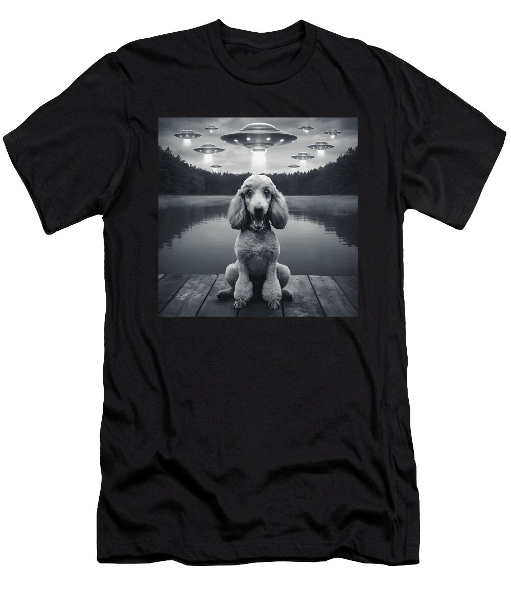 Funny Poodle Selfie Ufo Alien Spaceship Dog Zyneu Gangd T-Shirt