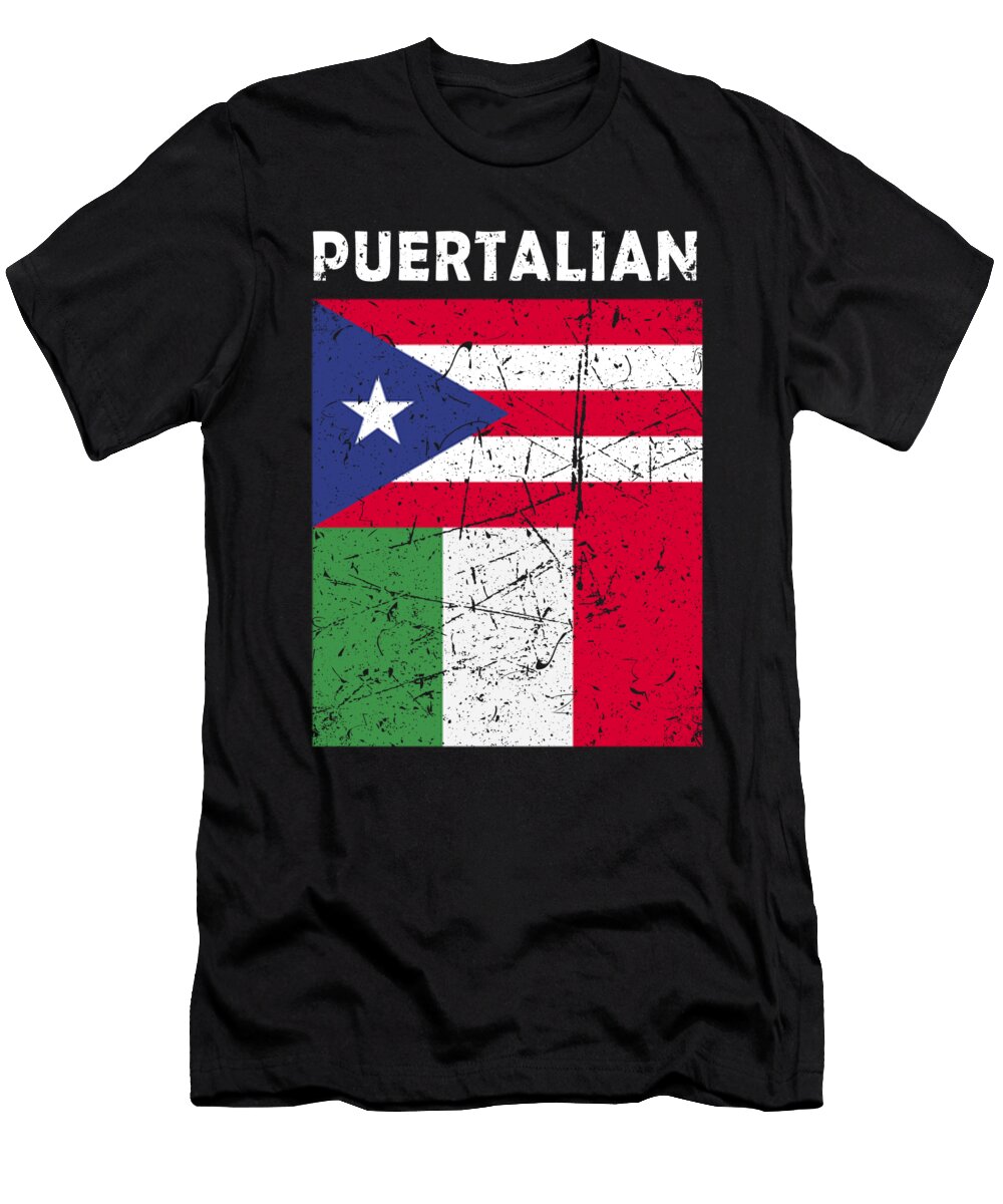 Funny Puerto Rican and Italian Flag Design Puertalian Product Alessandra Roth T-Shirt