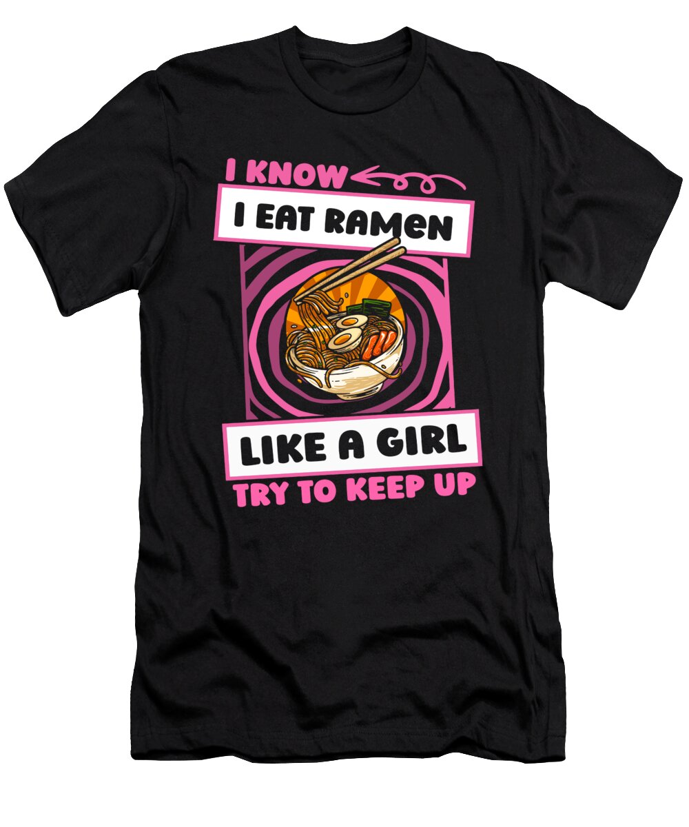 Funny Ramen Noodles Asian Food Ramen Crazy Squirrel T-Shirt