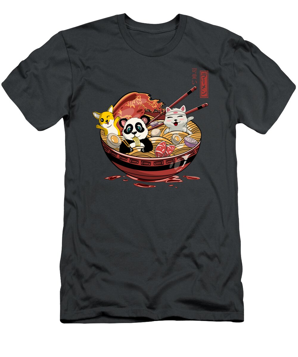 Funny Ramen Party Panda Cat Birthday Christmas Luaip Feben T-Shirt