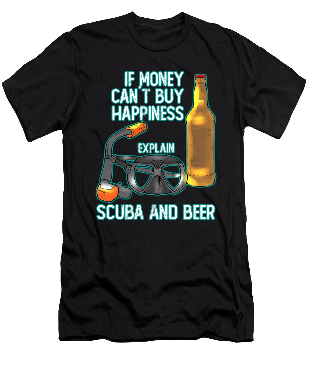 Funny Scuba Diving Beer Humorous Gift for Divers Design Noirty Designs T-Shirt