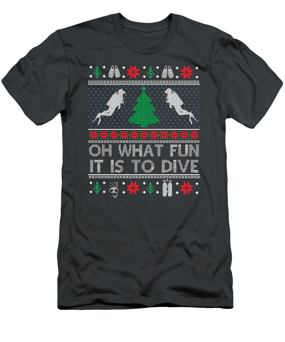 Funny Scuba Diving Diver Ugly Xmas for Christmas Present Haythi Ayesh T-Shirt