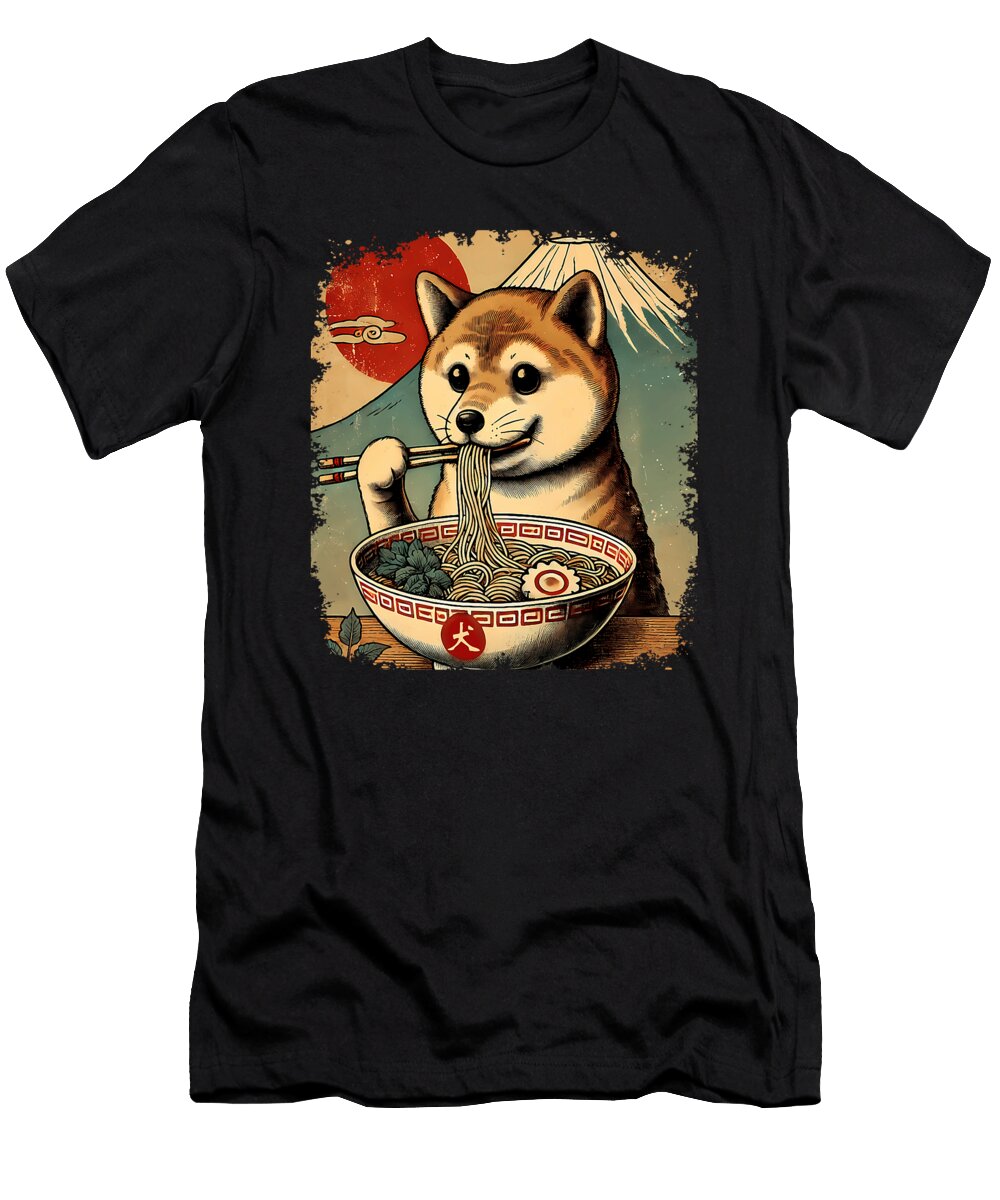 Funny Shiba Inu Ramen Japanese Kawaii Dog Zyneu Gangd T-Shirt