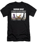 Funny Siberian Husky Puppy Dog 3 Phases of Natalie Lidford T-Shirt