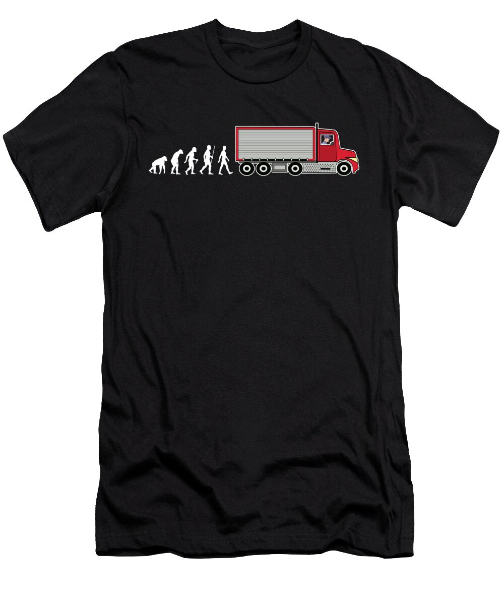 Funny Truck Driver Evolution Logistics Truck Gift Muc Designs T-Shirt