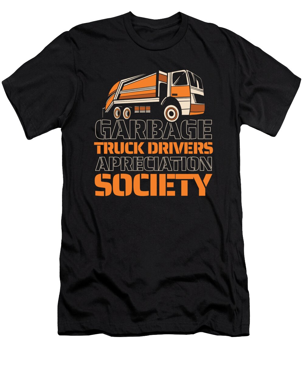 Funny Truck Driver Trucking Rig Trucker Garbage Truck Crazy Squirrel T-Shirt