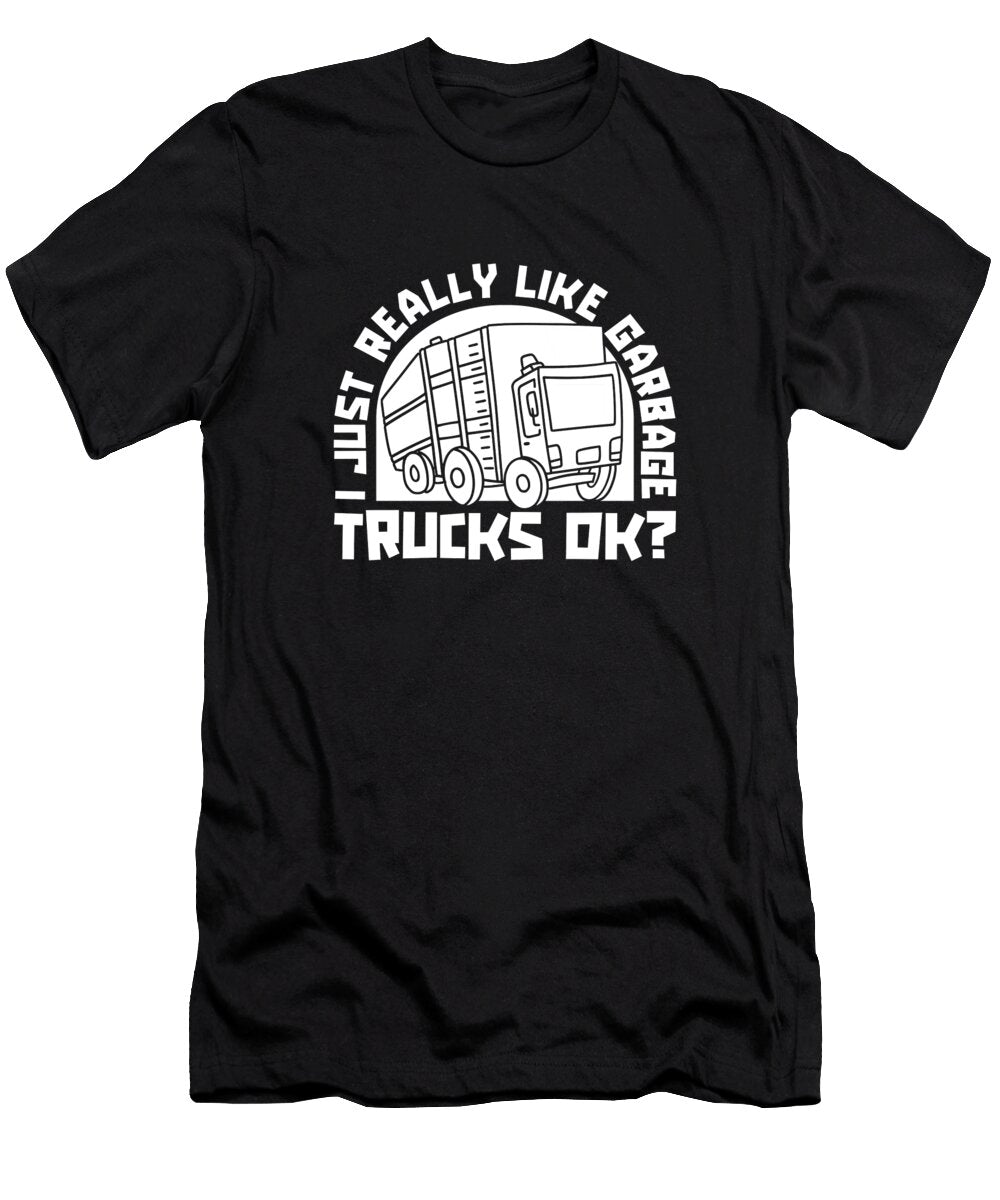 Funny Truck Driver Trucking Trucker Rig Garbage Truck Crazy Squirrel T-Shirt