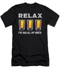 Funny Vaccine Shot Glass Whiskey Relax Ive Had All My Shots Vector Deluxe T-Shirt