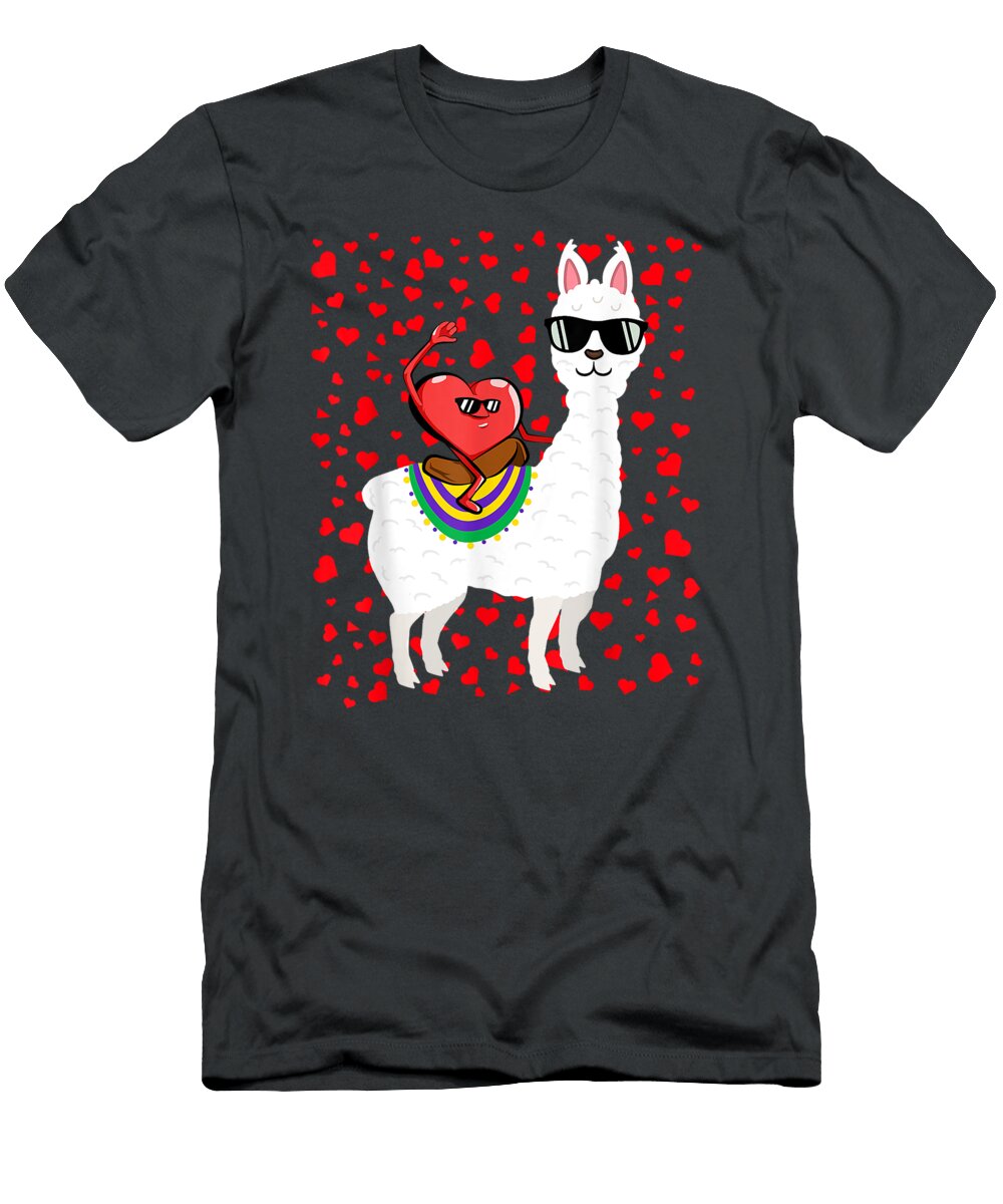 Funny Valentines Day 2021 Alpaca Llama for Boys Girls Daleyf Nalia T-Shirt