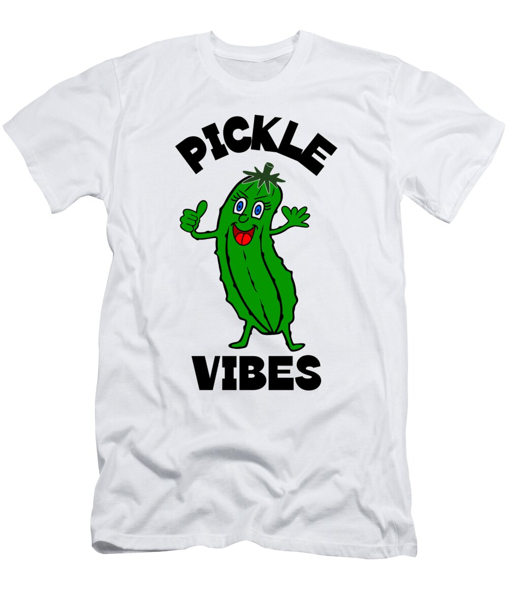 Funny Whimsical Vibrant Green Dill Pickle Typography Sartoris Art T-Shirt
