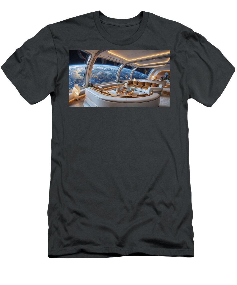 Futuristic Space Lounge Mango Art T-Shirt