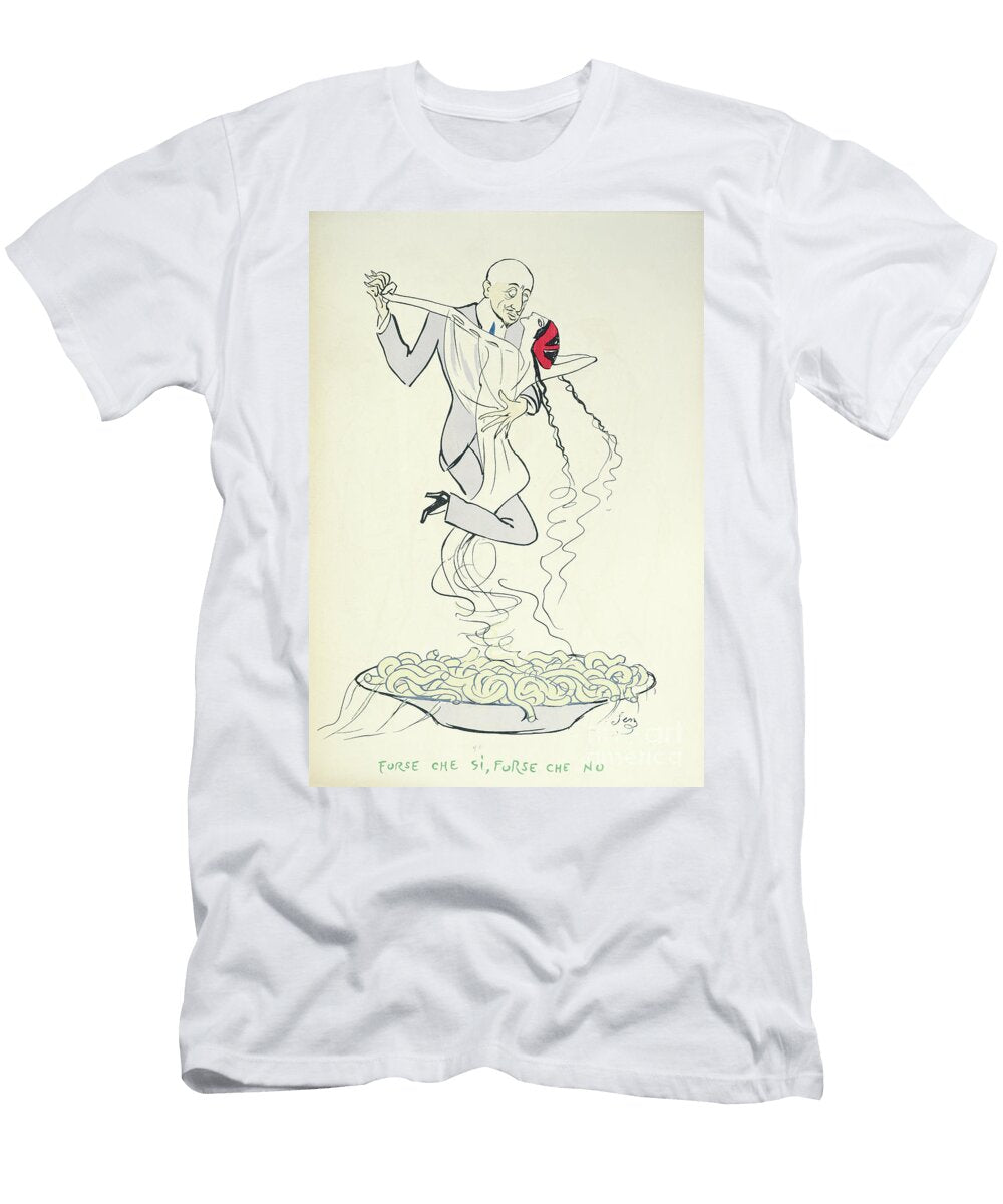 Gabriele D Annunzio Dancing with a Woman Above a Plate of Maccheroni Sem T-Shirt