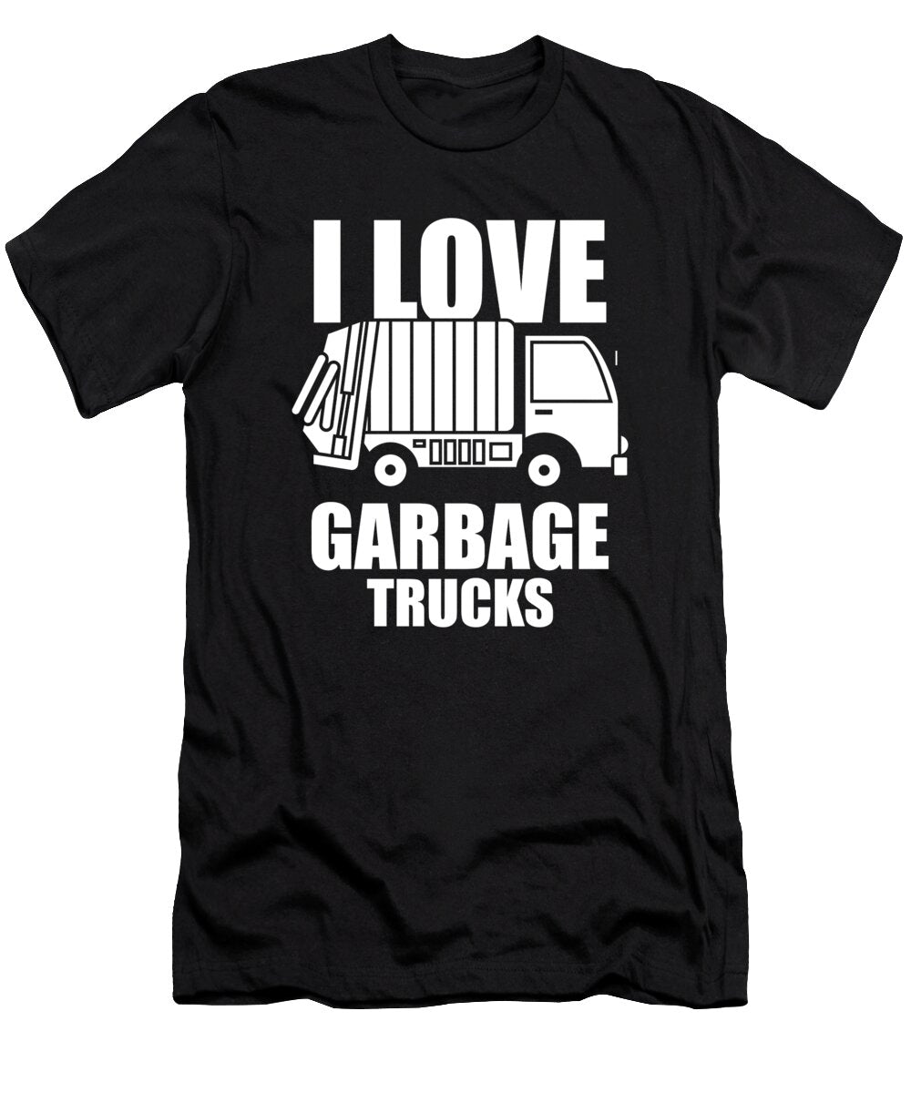 Garbage Truck Rig Trucker Driver I Love Garbage Trucks Crazy Squirrel T-Shirt