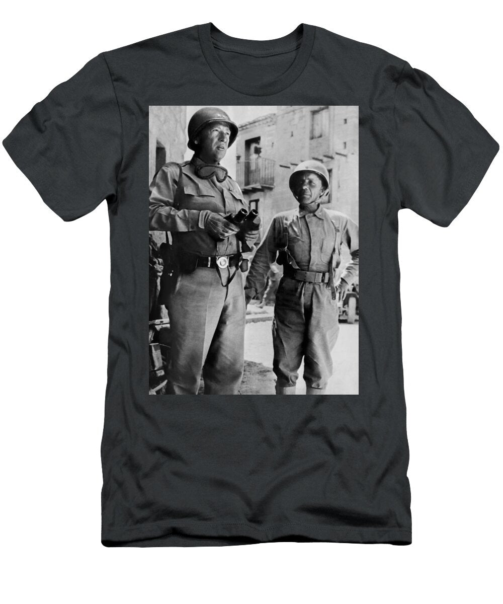 General Patton and Teddy Roosevelt Jr Invasion of Sicily Ww2 War Is Hell Store T-Shirt