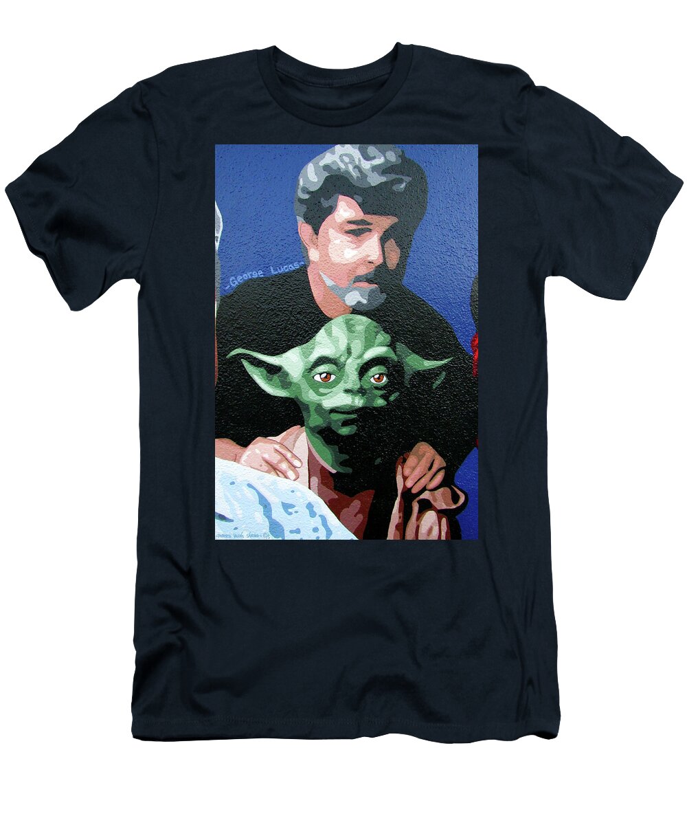 George Lucas with Yoda Roberto Valdes Sanchez T-Shirt