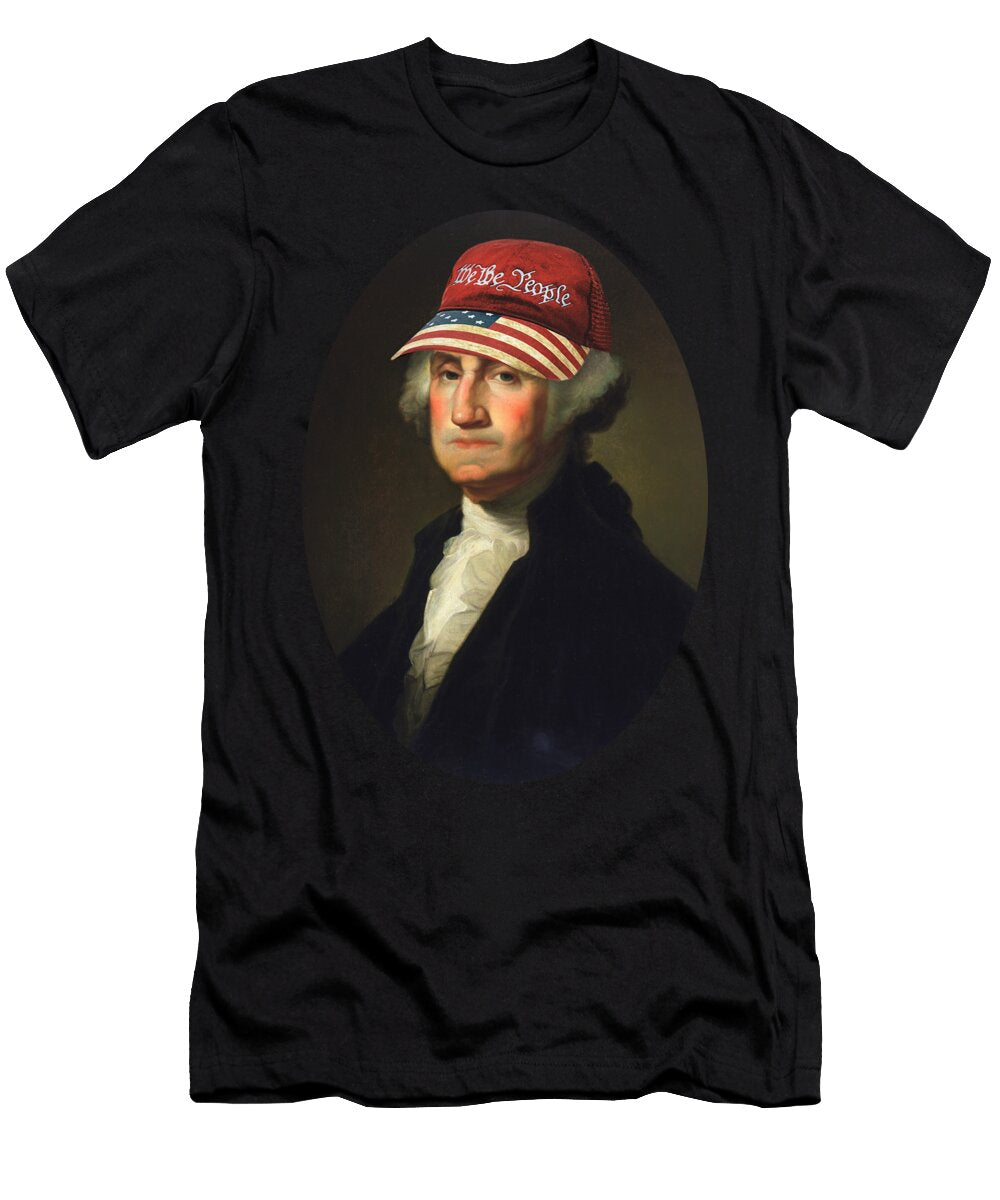 George Washington Portrait with a Baseball Cap Delphimages Photo Creations T-Shirt