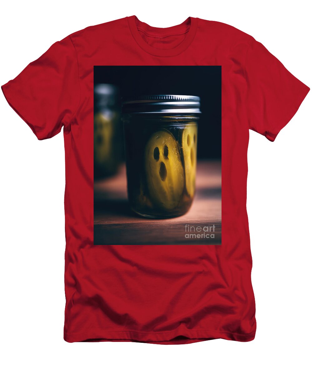 Ghostly Faces in Pickle Jar Lauren Blessinger T-Shirt