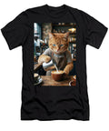 Ginger Tabby Cat Barista Pouring Latte Matthias Hauser T-Shirt
