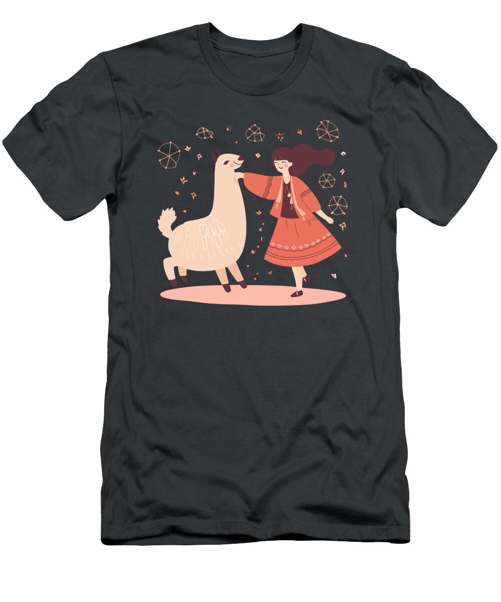 Girl Dancing with Alpaca Amir Faysal T-Shirt