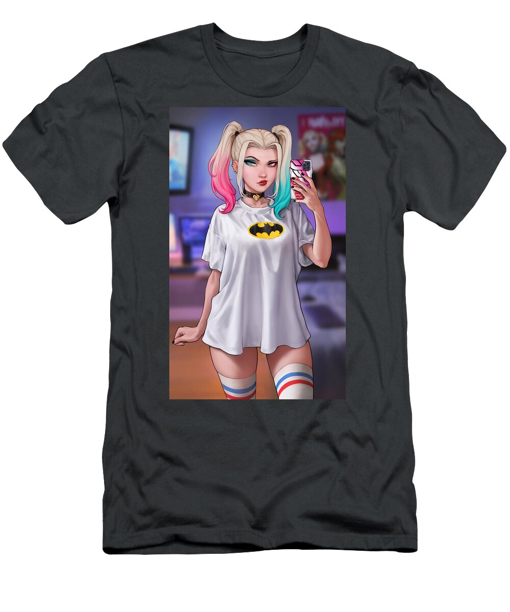 Girl with Pigtails Takes Selfie Matcha Coffe T-Shirt