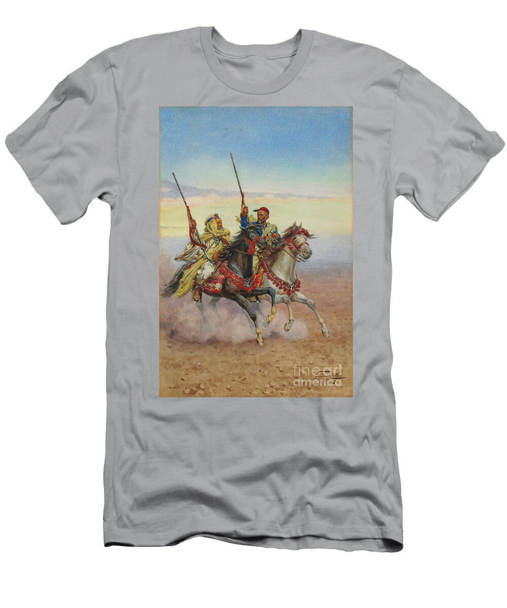 Giulio Rosati Italian 1858 1917 Two Horsemen Artistic Rifki T-Shirt