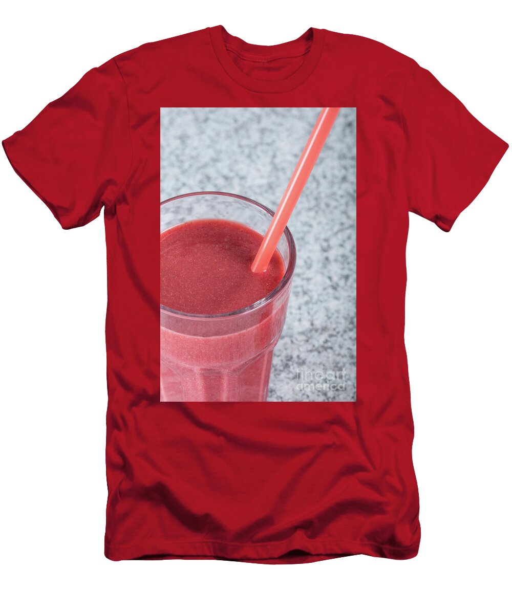 Glass with Strawberry Cocktail on Granite Board B D S T-Shirt