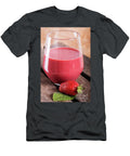 Glass with Strawberry Cocktail on Wooden Plank B D S T-Shirt