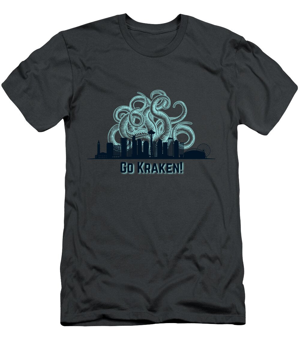 Go Kraken Tentacles Over the City Seattle Kraken Alternative Mascot Joshua Gilbert T-Shirt