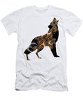 Gold and Black Fractal Wolf Elisabeth Lucas T-Shirt